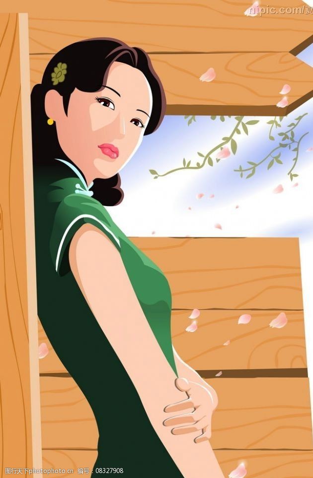 穿旗袍的美女图片