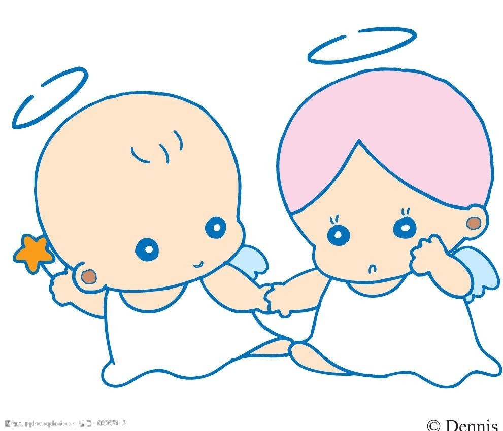 手拉手小天使图片