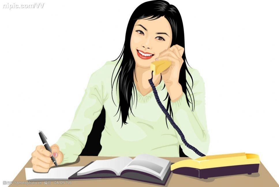 职场美女打电话图片