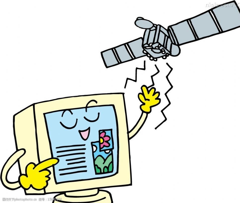 电脑卫星漫画图片