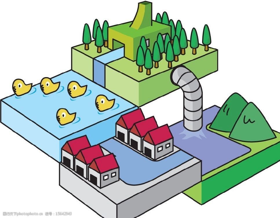 污水处理漫画图片