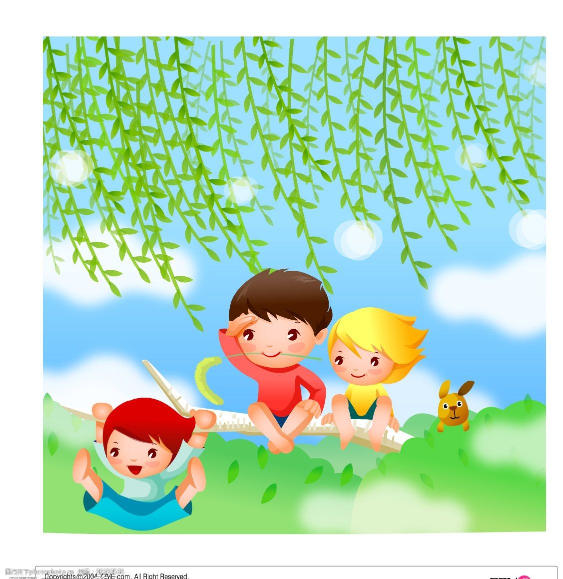 韩国儿童矢量图片